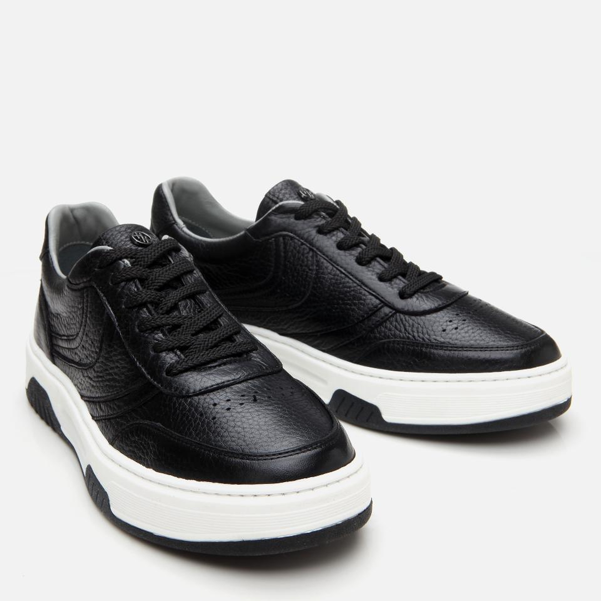 Erkek Deri Siyah Yüksek Tabanlı Spor Ayakkabı