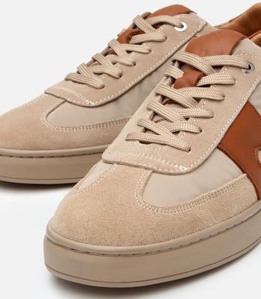  Erkek Deri Bej Ultra Hafif Tabanlı Spor Ayakkabı