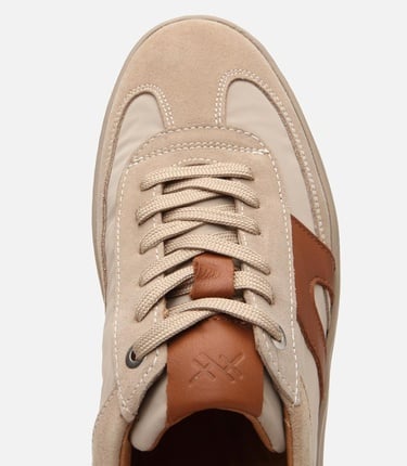  Erkek Deri Bej Ultra Hafif Tabanlı Spor Ayakkabı