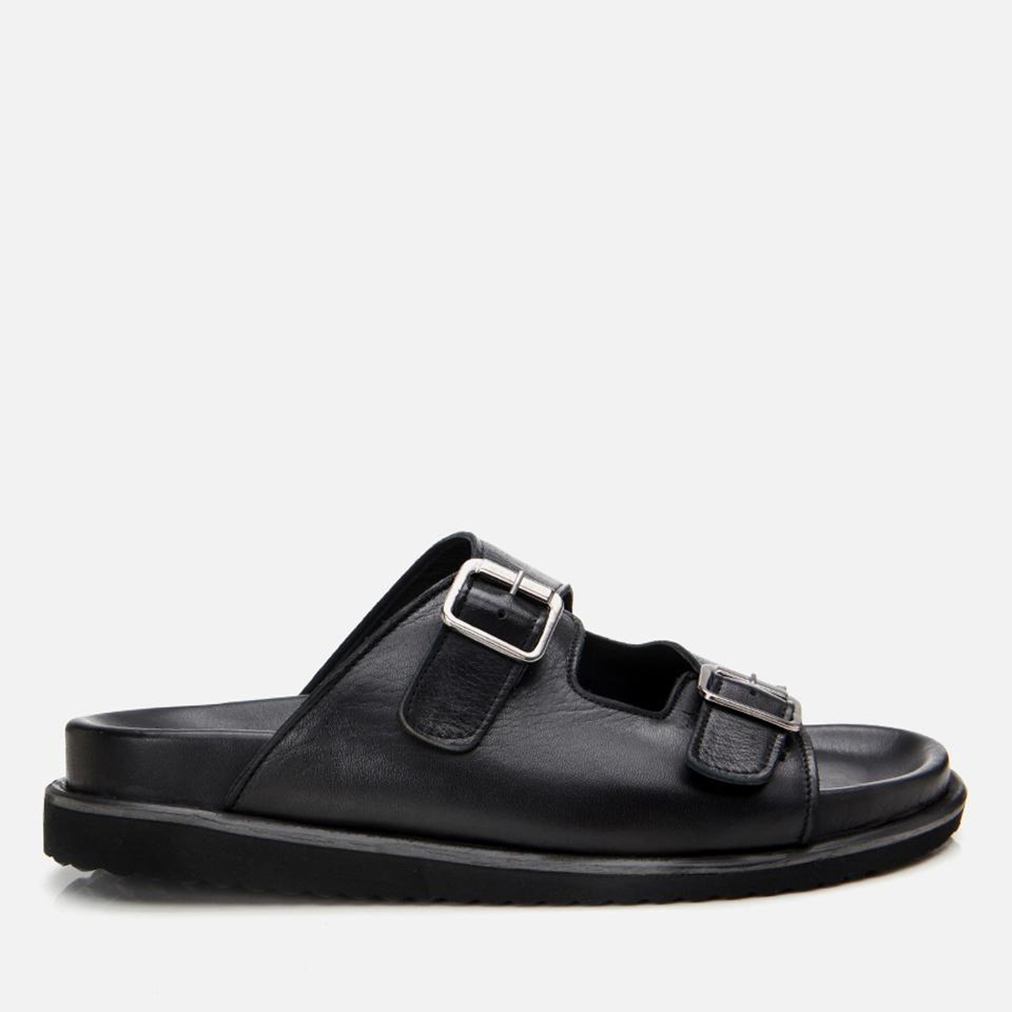 Erkek Deri Siyah Rahat Tabanlı Terlik