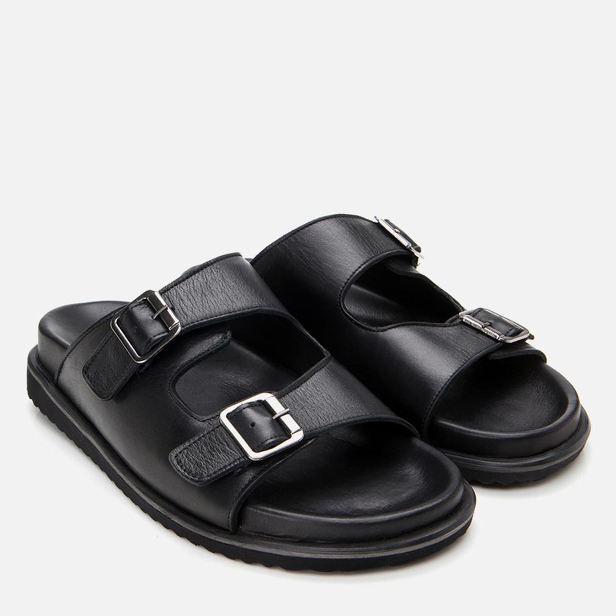 Erkek Deri Siyah Rahat Tabanlı Terlik