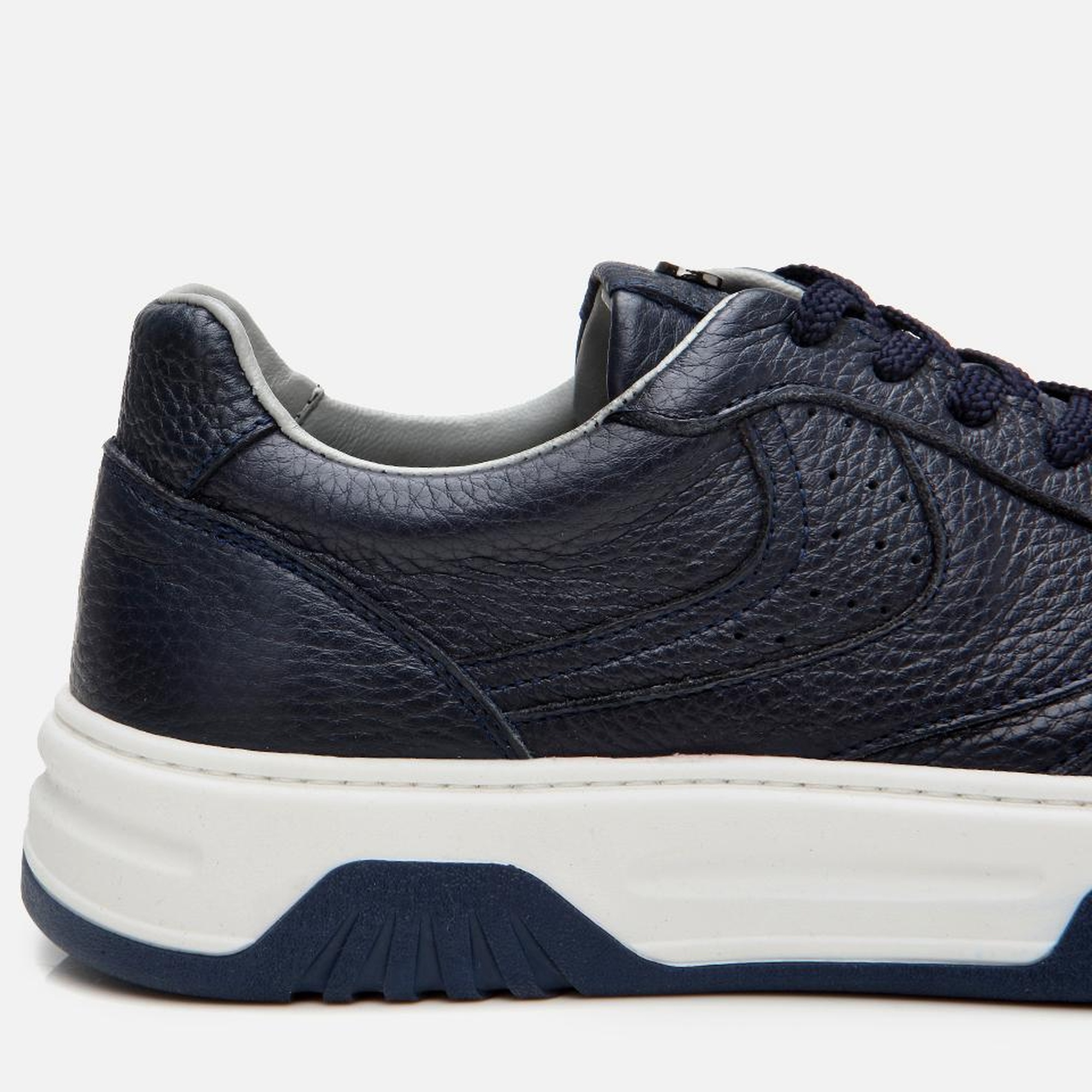 Erkek Deri Lacivert Yüksek Tabanlı Spor Ayakkabı