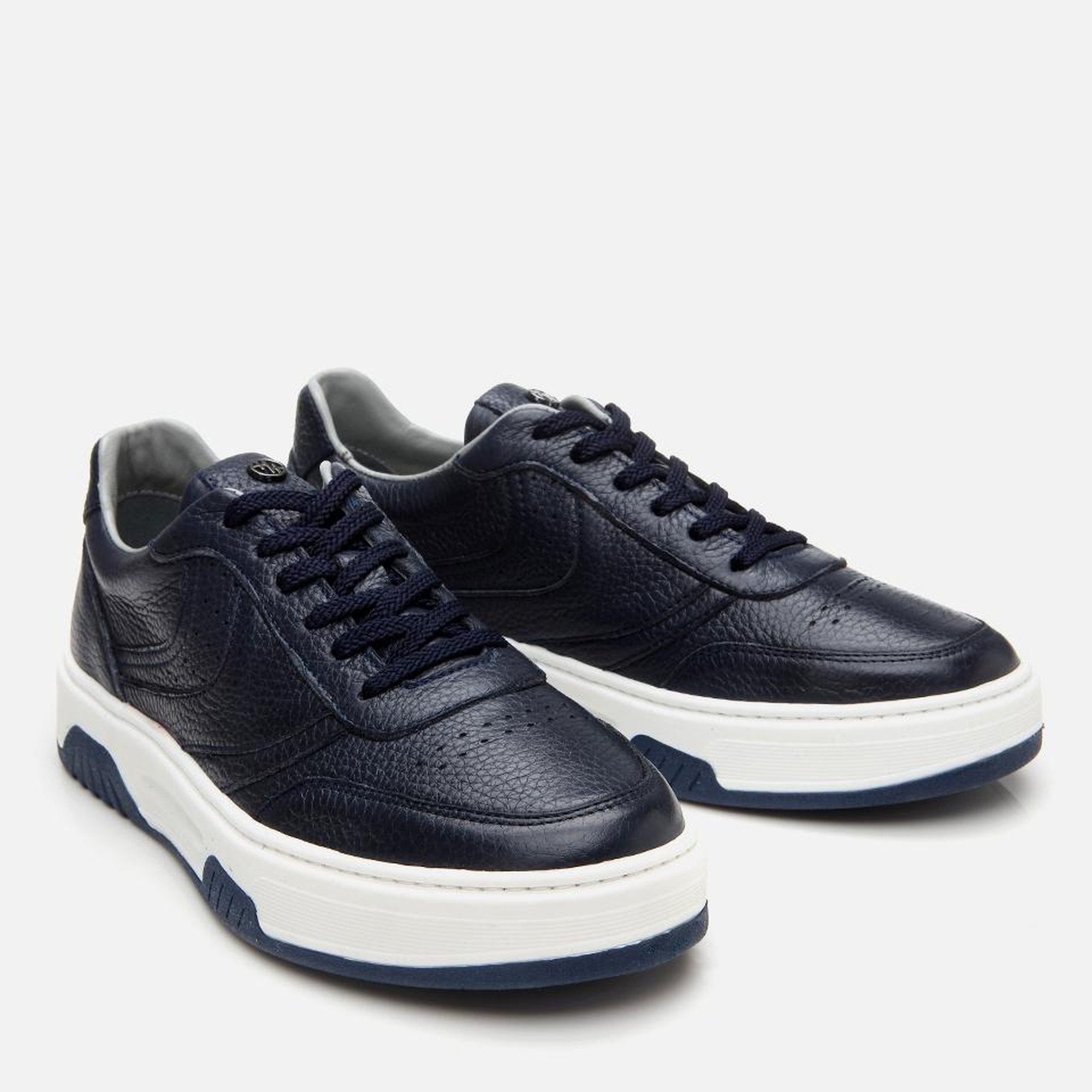 Erkek Deri Lacivert Yüksek Tabanlı Spor Ayakkabı