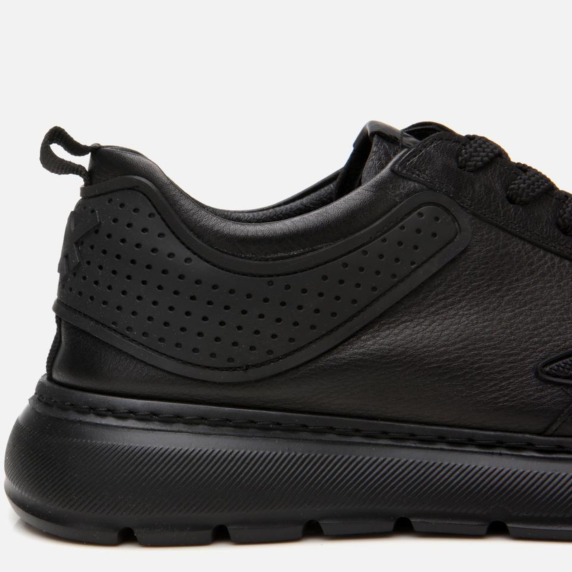 Erkek Deri Siyah Ultra Hafif Tabanlı Spor Ayakkabı