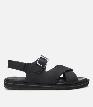  Erkek Deri Siyah Kemerli Sandalet