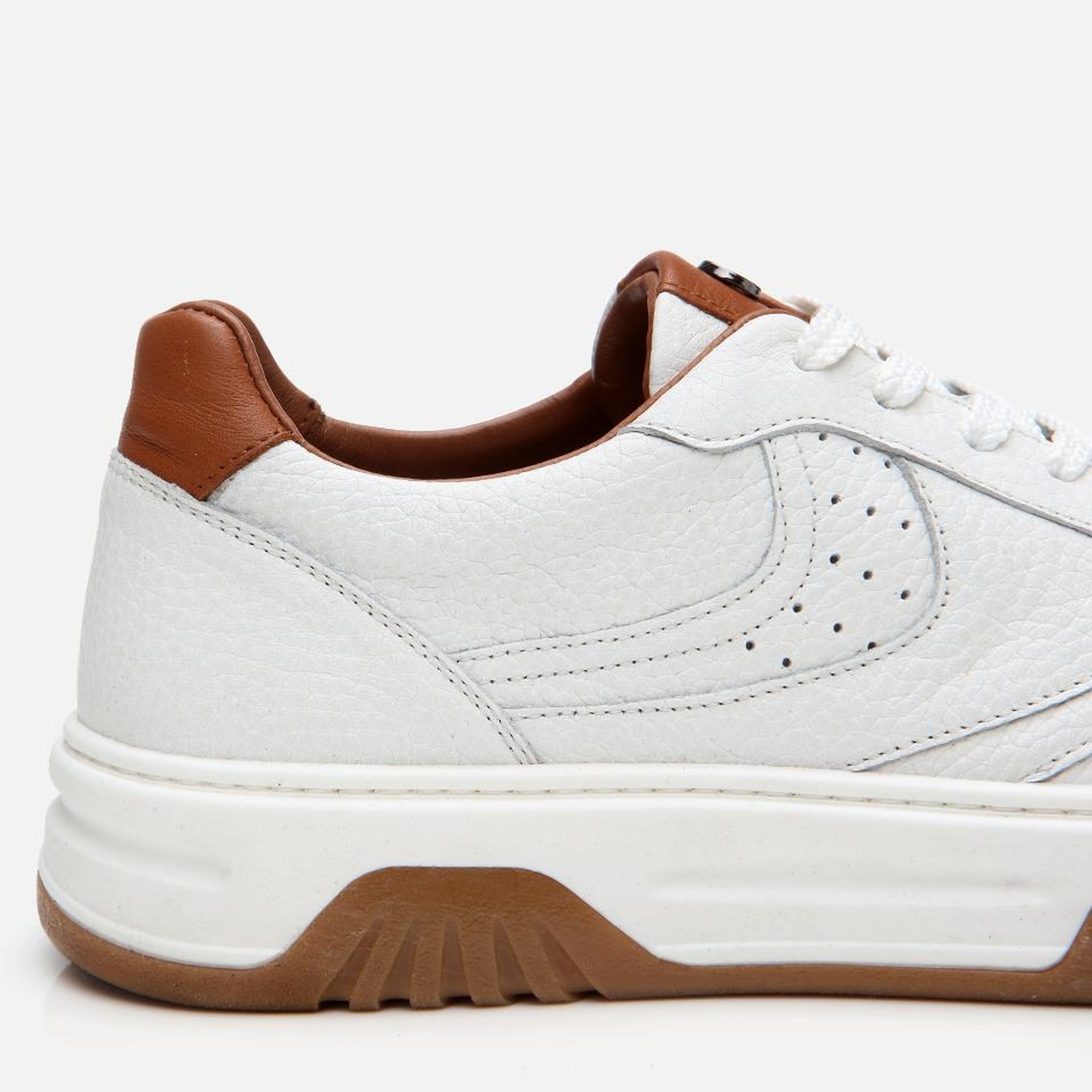 Erkek Deri Beyaz Yüksek Tabanlı Spor Ayakkabı