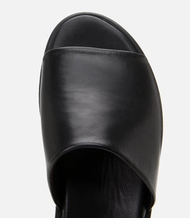  Erkek Deri Siyah Ultra Hafif Tabanlı Terlik