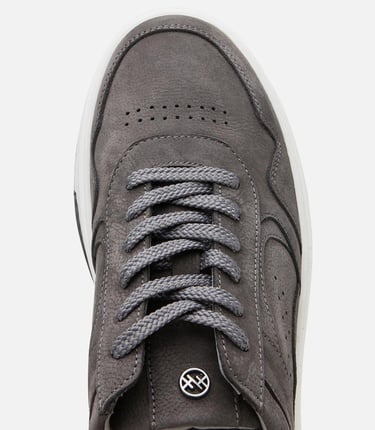  Erkek Nubuk Deri Gri Yüksek Tabanlı Spor Ayakkabı