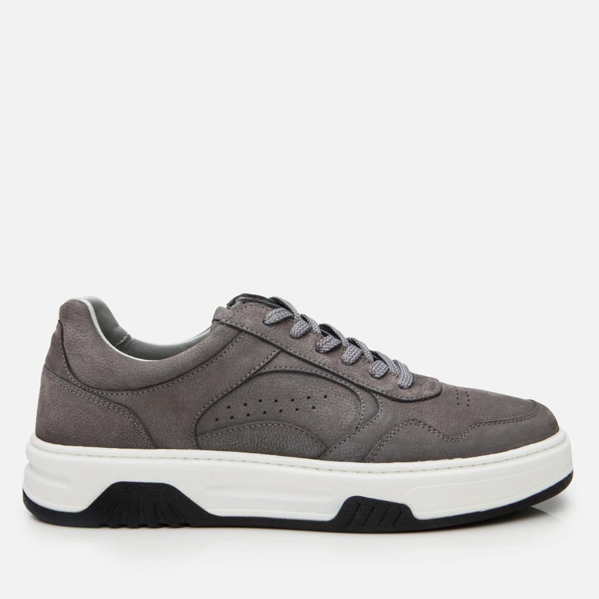 Erkek Nubuk Deri Gri Yüksek Tabanlı Spor Ayakkabı