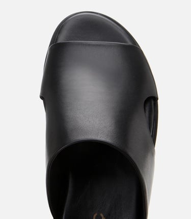  Erkek Deri Siyah Ultra Hafif Tabanlı Terlik