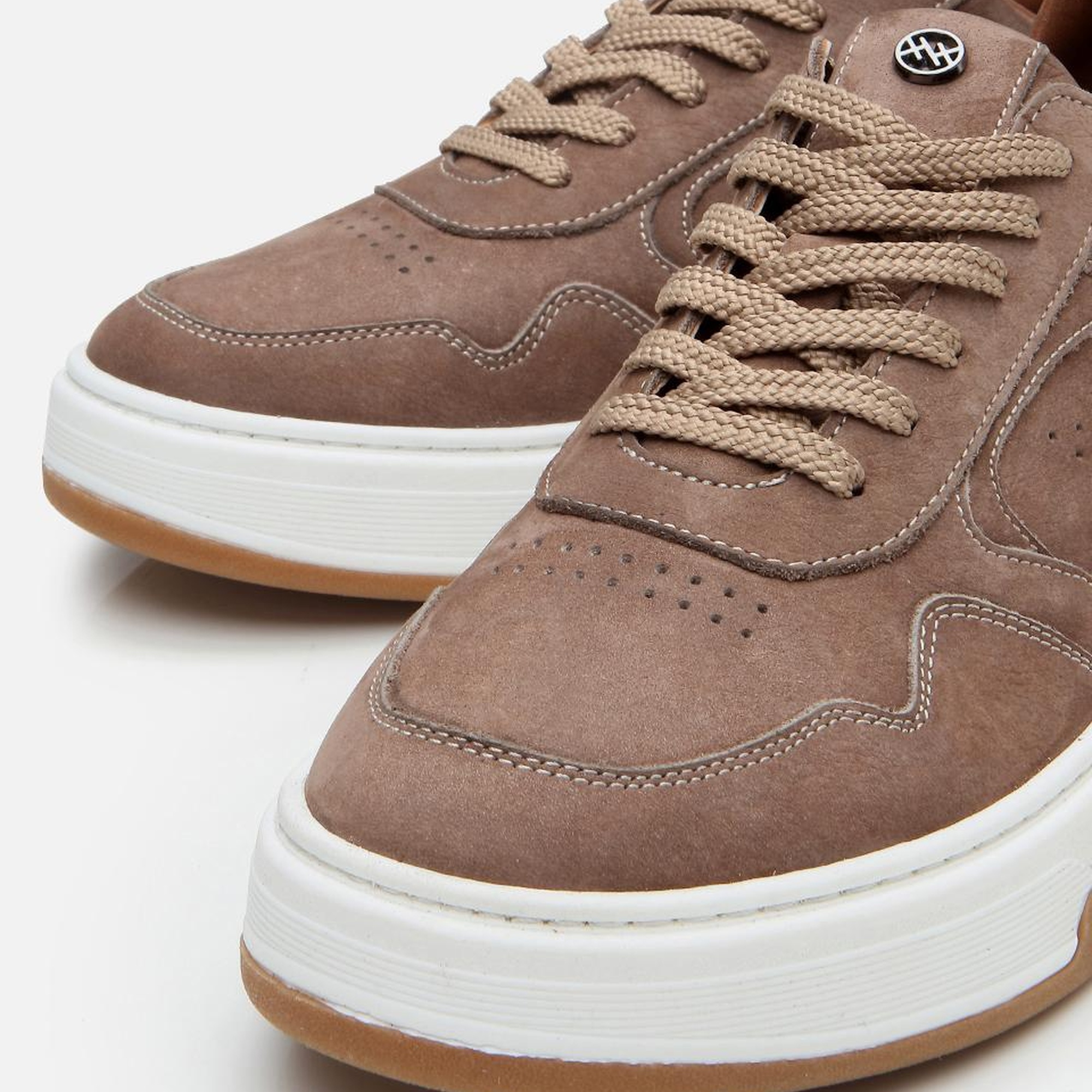 Erkek Nubuk Deri Yüksek Tabanlı Bej Spor Ayakkabı