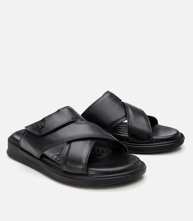  Erkek Deri Siyah Ayarlanabilir Terlik