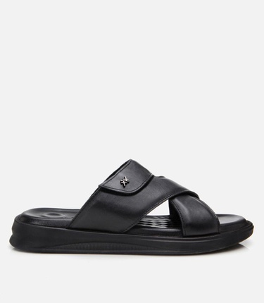  Erkek Deri Siyah Ayarlanabilir Terlik