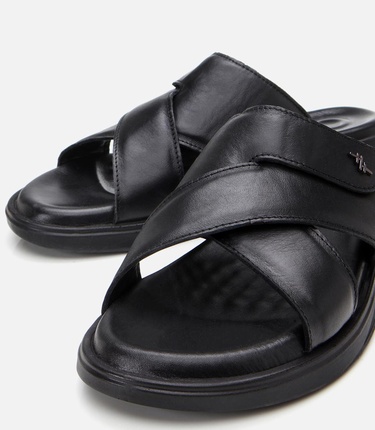  Erkek Deri Siyah Ayarlanabilir Terlik