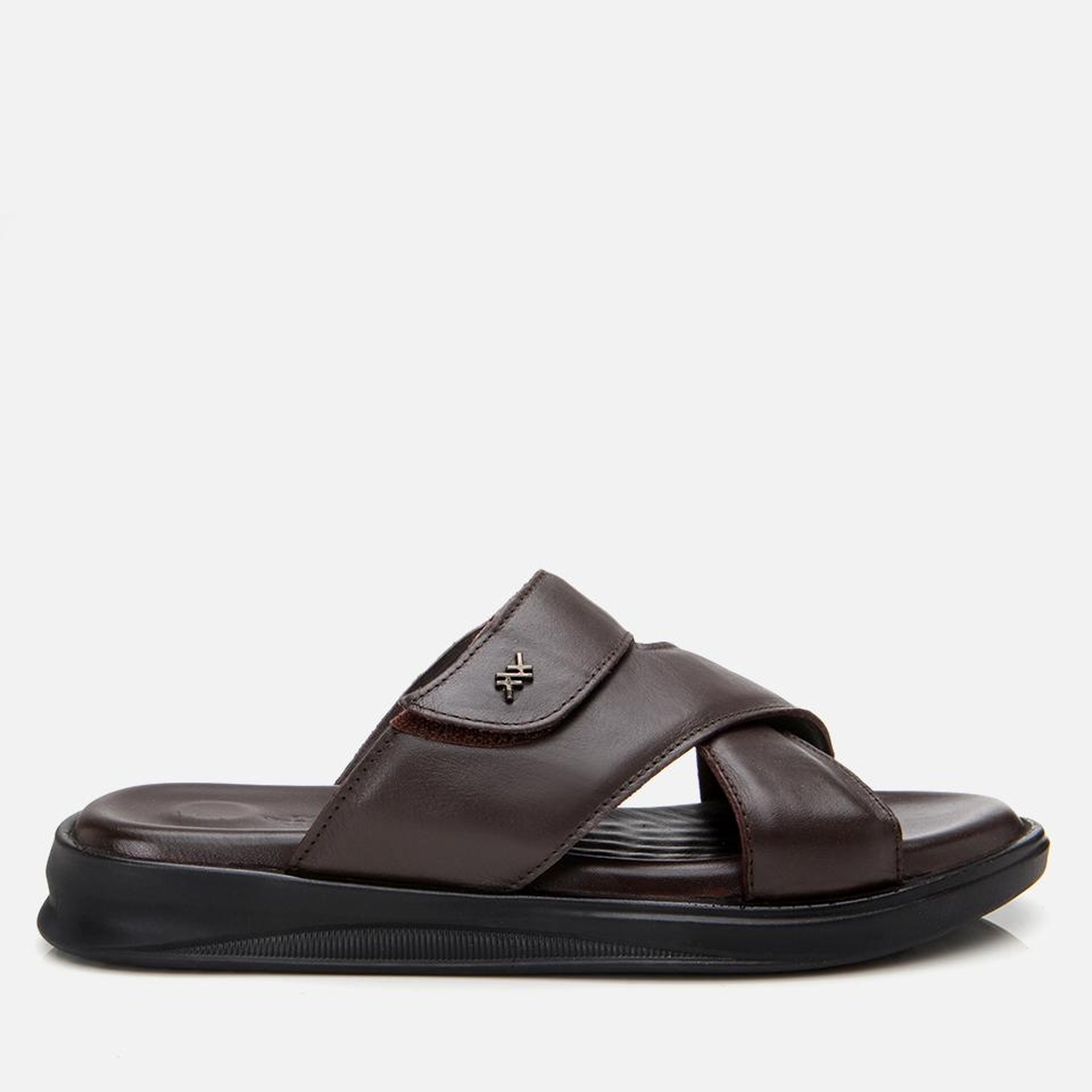 Erkek Deri Kahverengi Ayarlanabilir Terlik