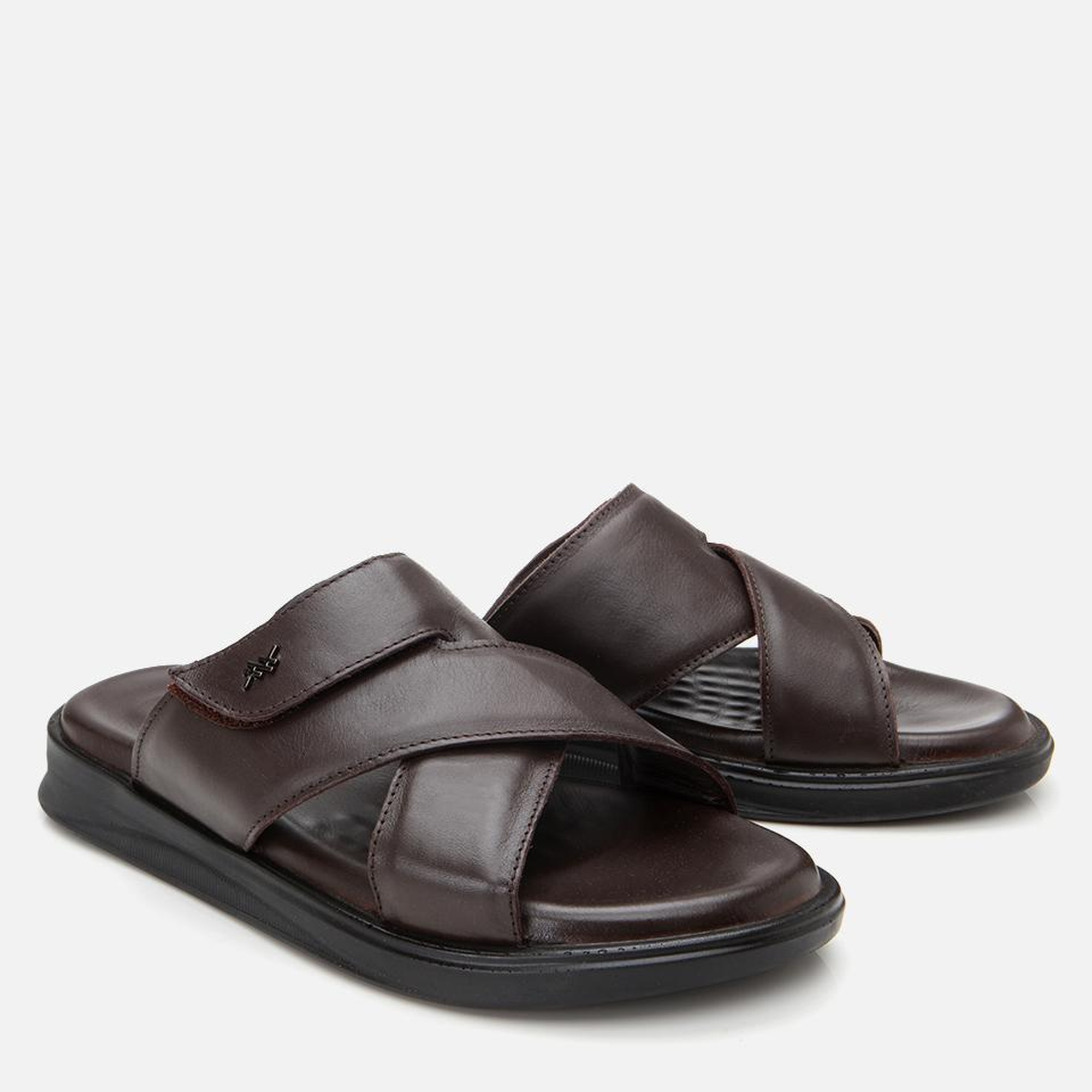 Erkek Deri Kahverengi Ayarlanabilir Terlik