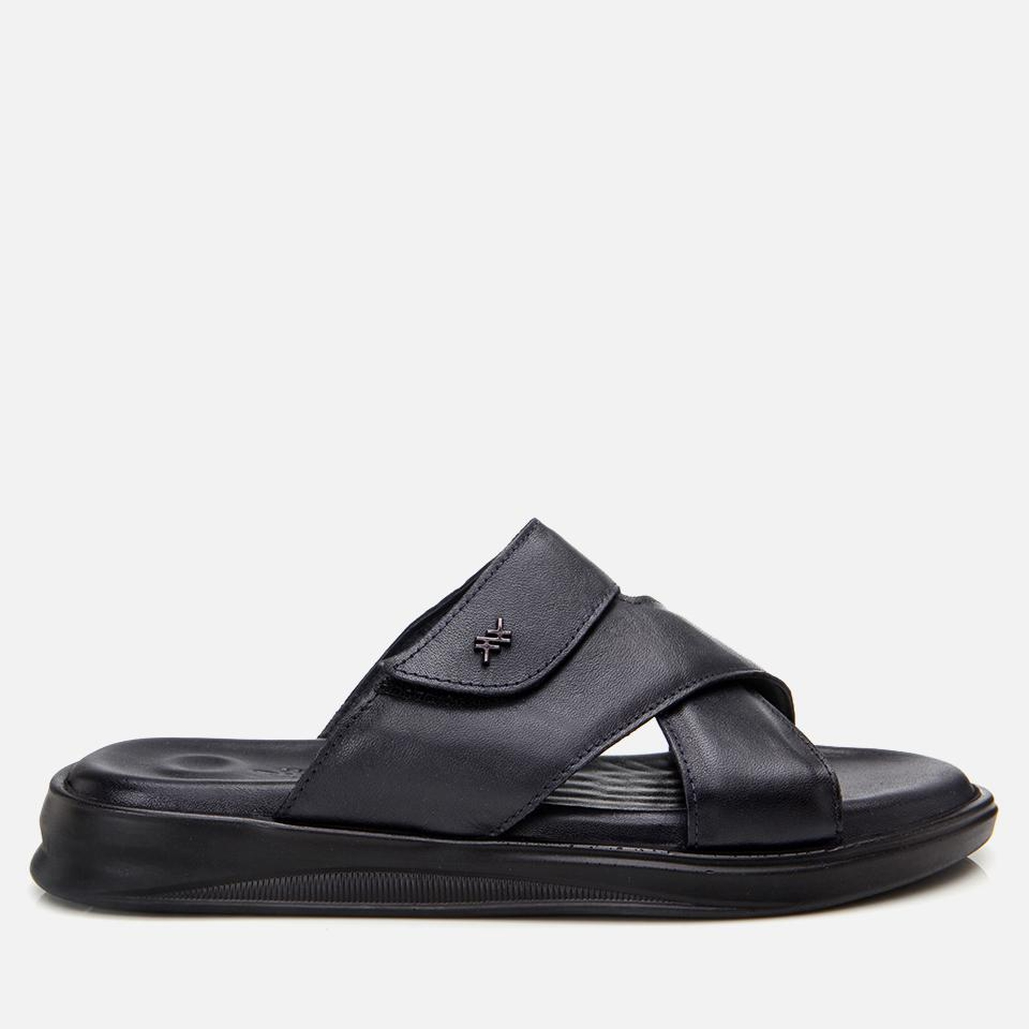 Erkek Deri Lacivert Ayarlanabilir Terlik