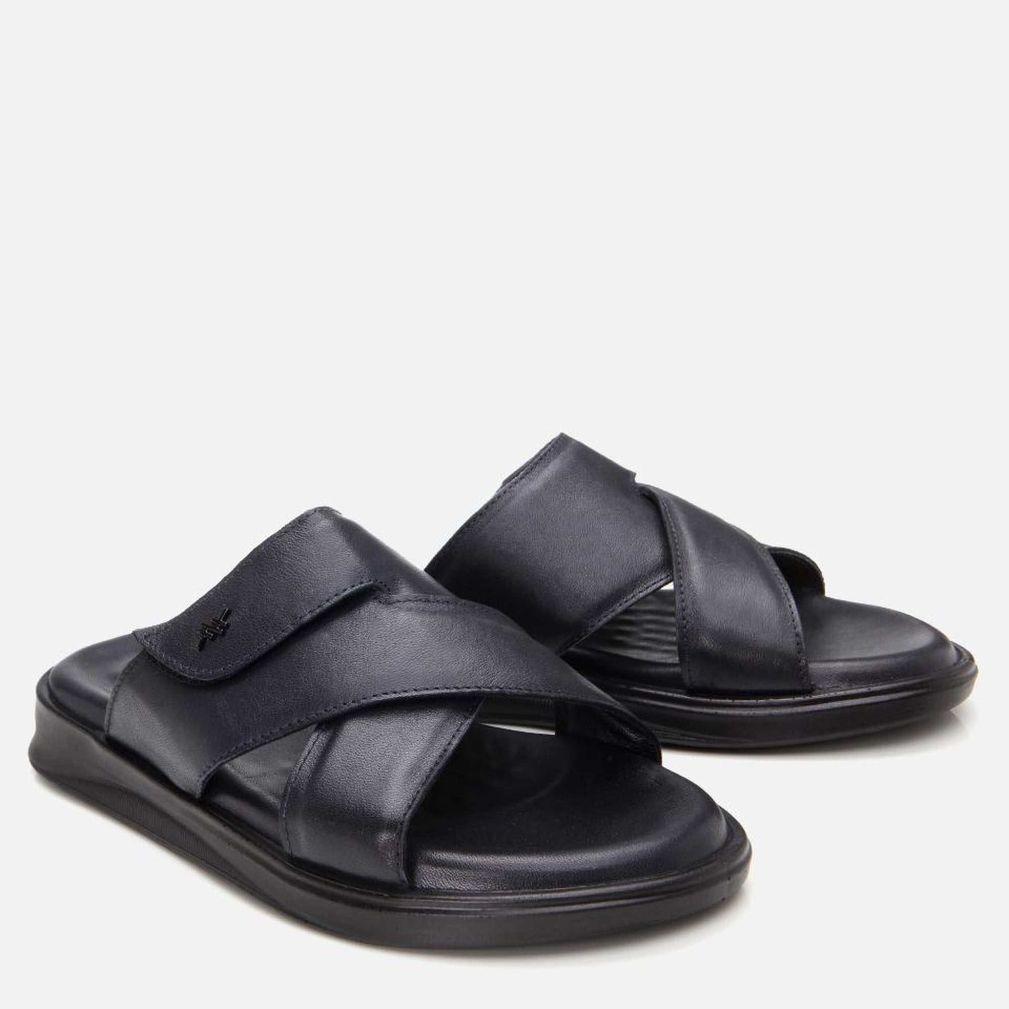 Erkek Deri Lacivert Ayarlanabilir Terlik