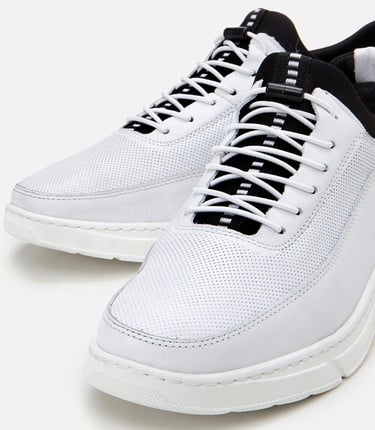  Erkek Deri Beyaz Rahat Spor Ayakkabı