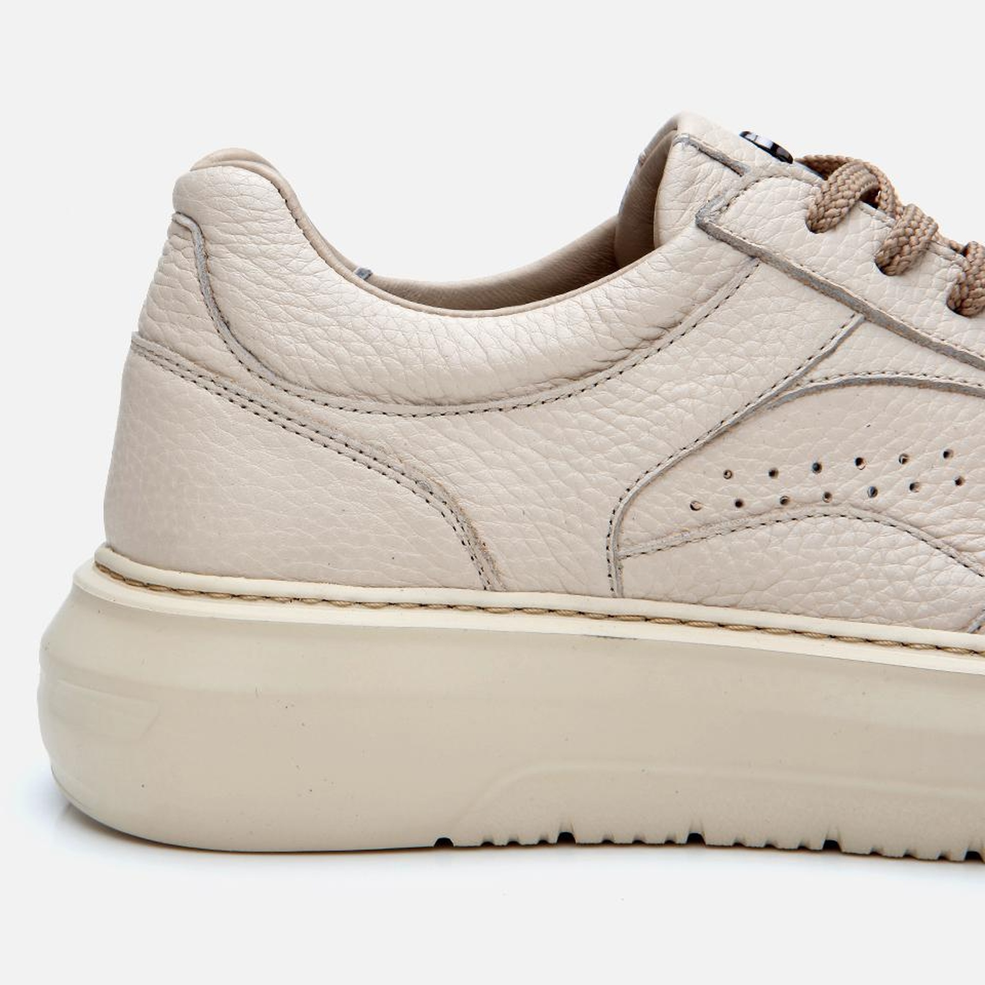 Erkek Deri Bej Yüksek Tabanlı Spor Ayakkabı