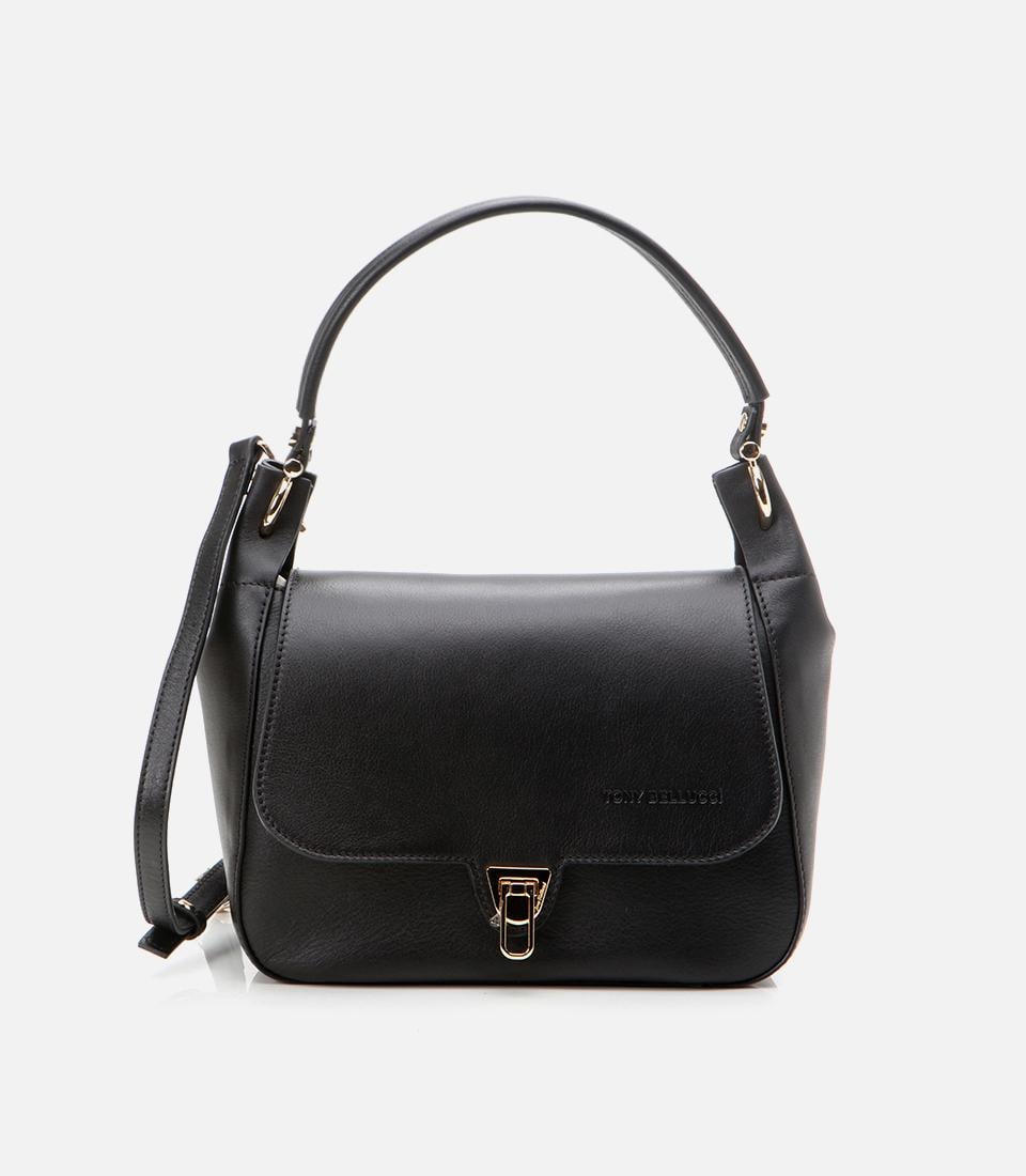  Kadın Deri Siyah Omuz Çantası