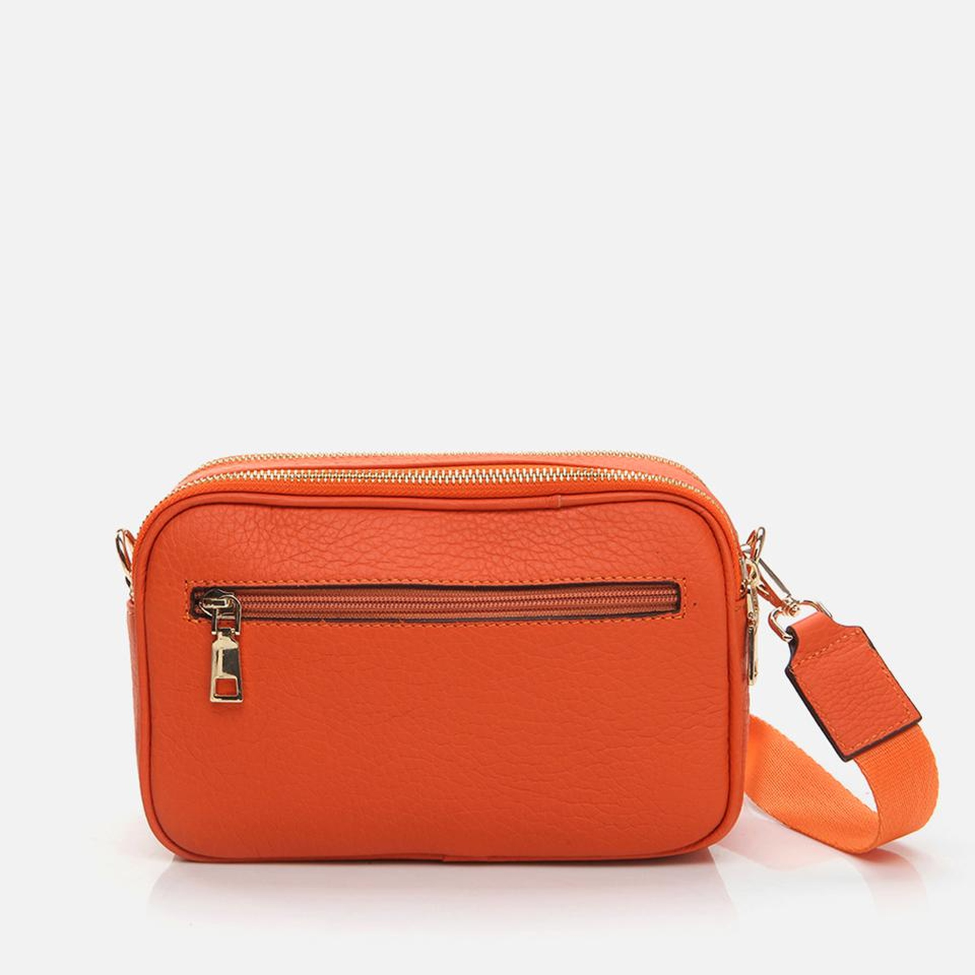 Kadın Deri Turuncu Mini (Çapraz) Çanta