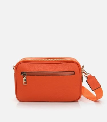  Kadın Deri Turuncu Mini (Çapraz) Çanta