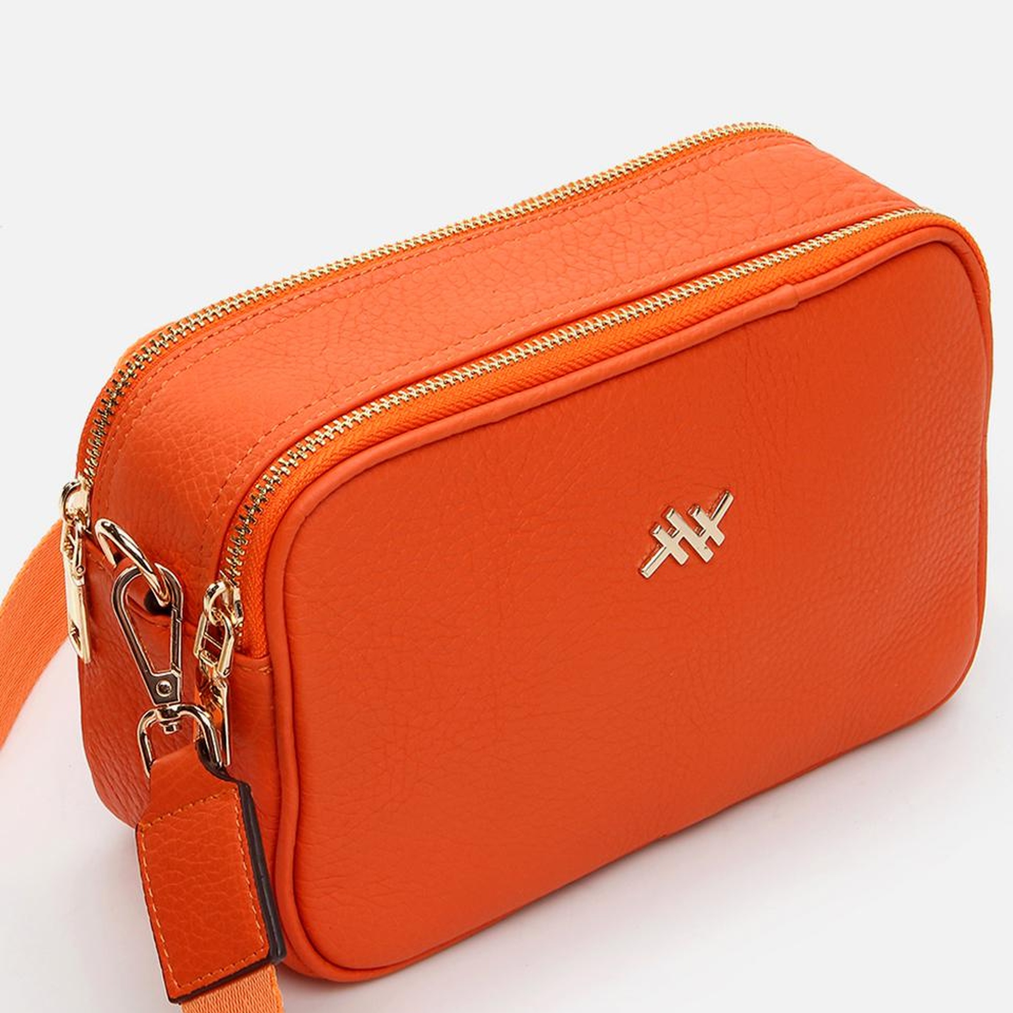 Kadın Deri Turuncu Mini (Çapraz) Çanta