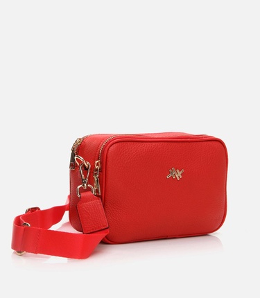  Kadın Deri Kırmızı Mini (Çapraz) Çanta