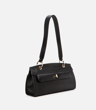  Kadın Deri Siyah Omuz Çantası