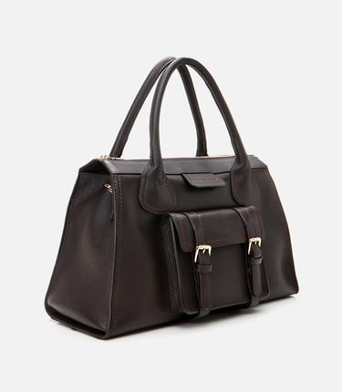  Kadın Deri Kahverengi Omuz Çantası