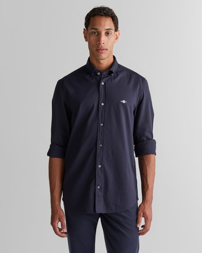  GANT Erkek Lacivert Regular Fit Düğmeli Yaka Gömlek