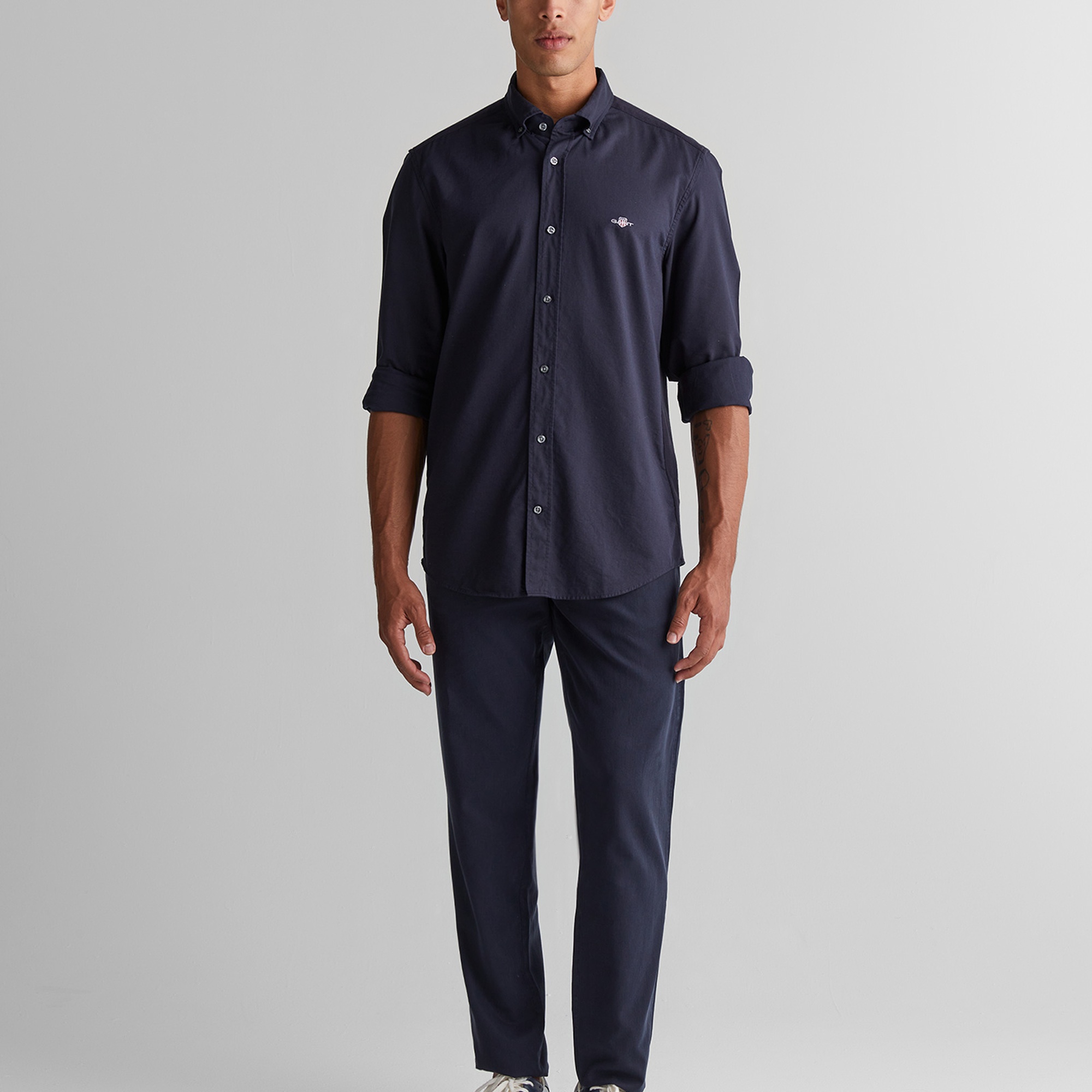 GANT Erkek Mavi Düğmeli Yaka Gömlek