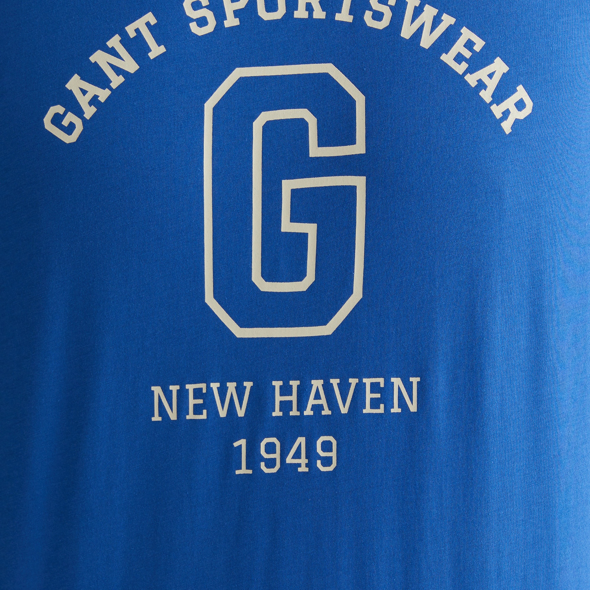 GANT Erkek Mavi Regular Fit Bisiklet Yaka Logolu T-Shirt