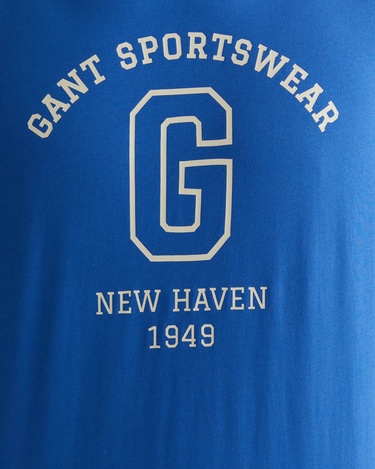  GANT Erkek Mavi Regular Fit Bisiklet Yaka Logolu T-Shirt