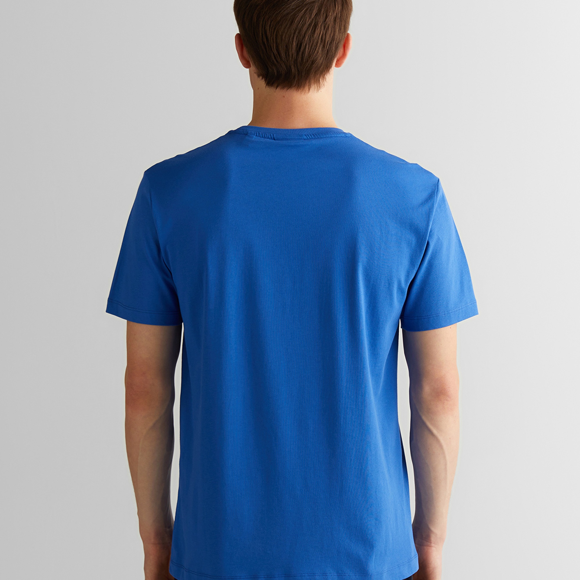 GANT Erkek Mavi Regular Fit Bisiklet Yaka Logolu T-Shirt