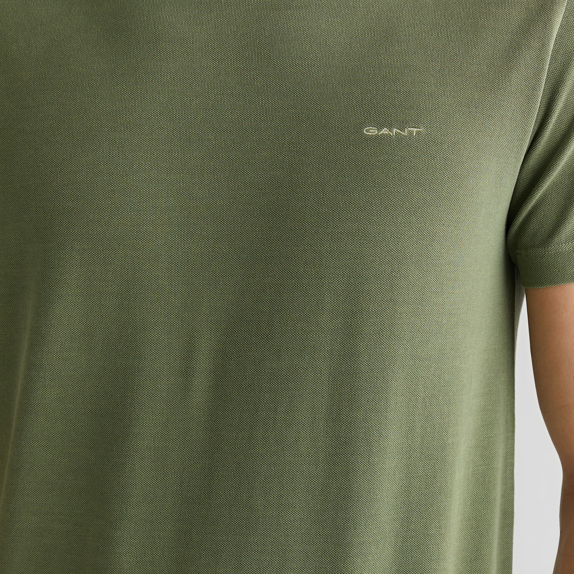 GANT Erkek Yeşil Slim Fit Bisiklet Yaka T-Shirt