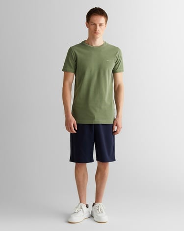  GANT Erkek Yeşil Slim Fit Bisiklet Yaka T-Shirt