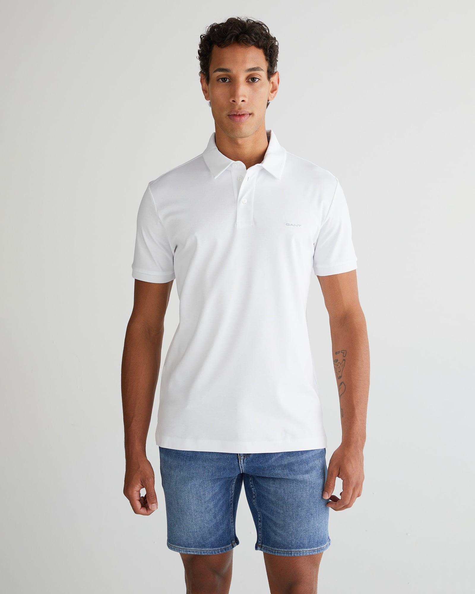  GANT Erkek Beyaz Slim Fit Polo