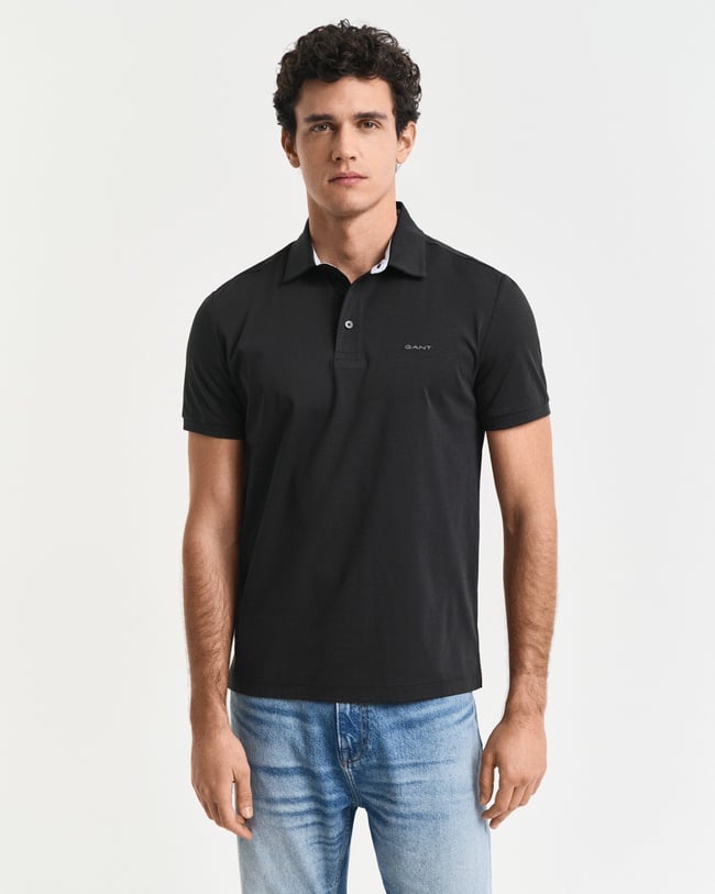  GANT Erkek Siyah Slim Fit Polo