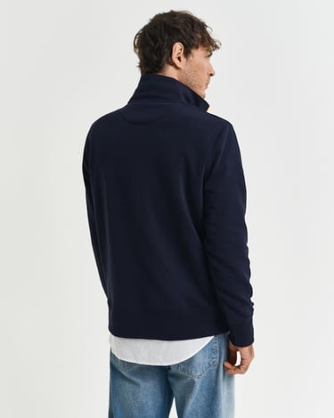  GANT Erkek Lacivert Regular Fit Yarım Fermuarlı Logolu Sweatshirt