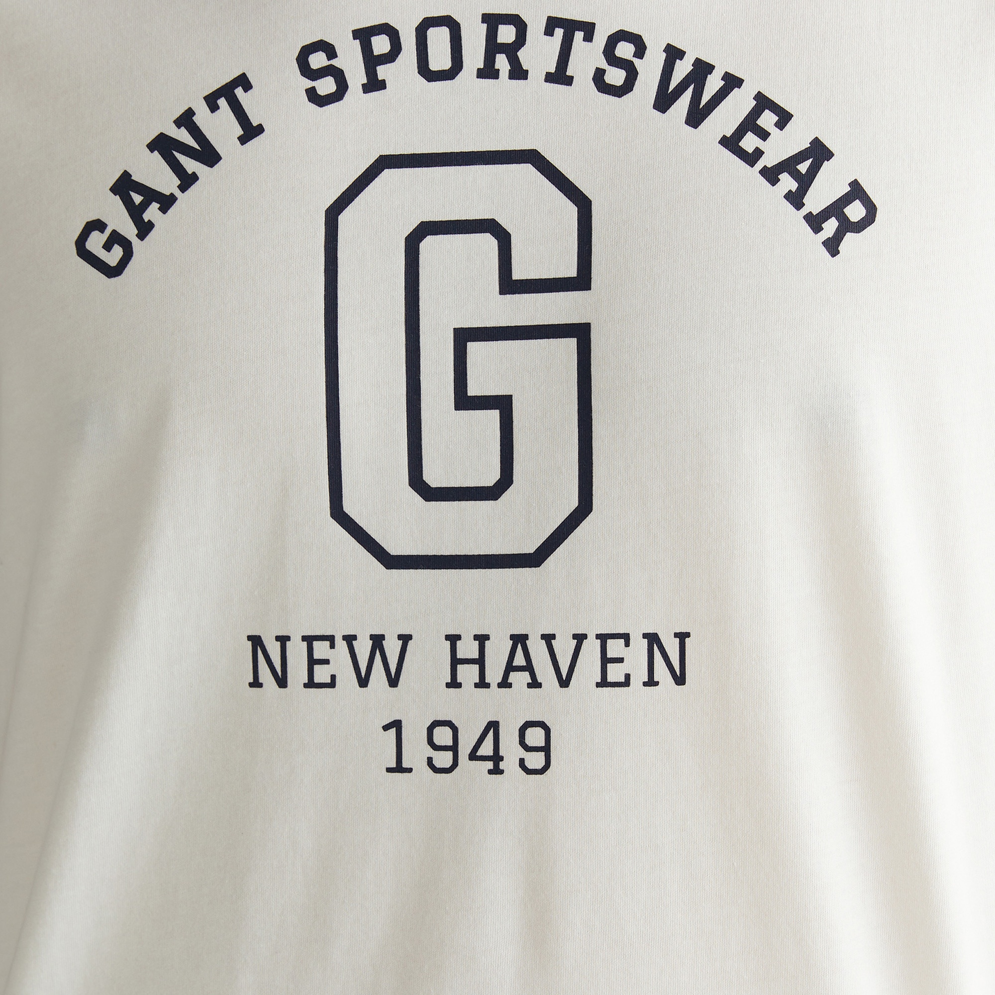 GANT Erkek Krem Regular Fit Bisiklet Yaka Logolu T-Shirt