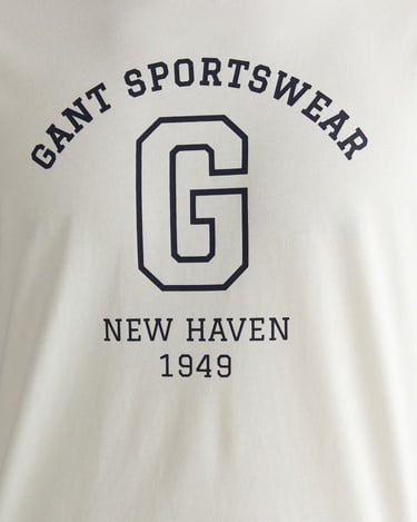  GANT Erkek Krem Regular Fit Bisiklet Yaka Logolu T-Shirt