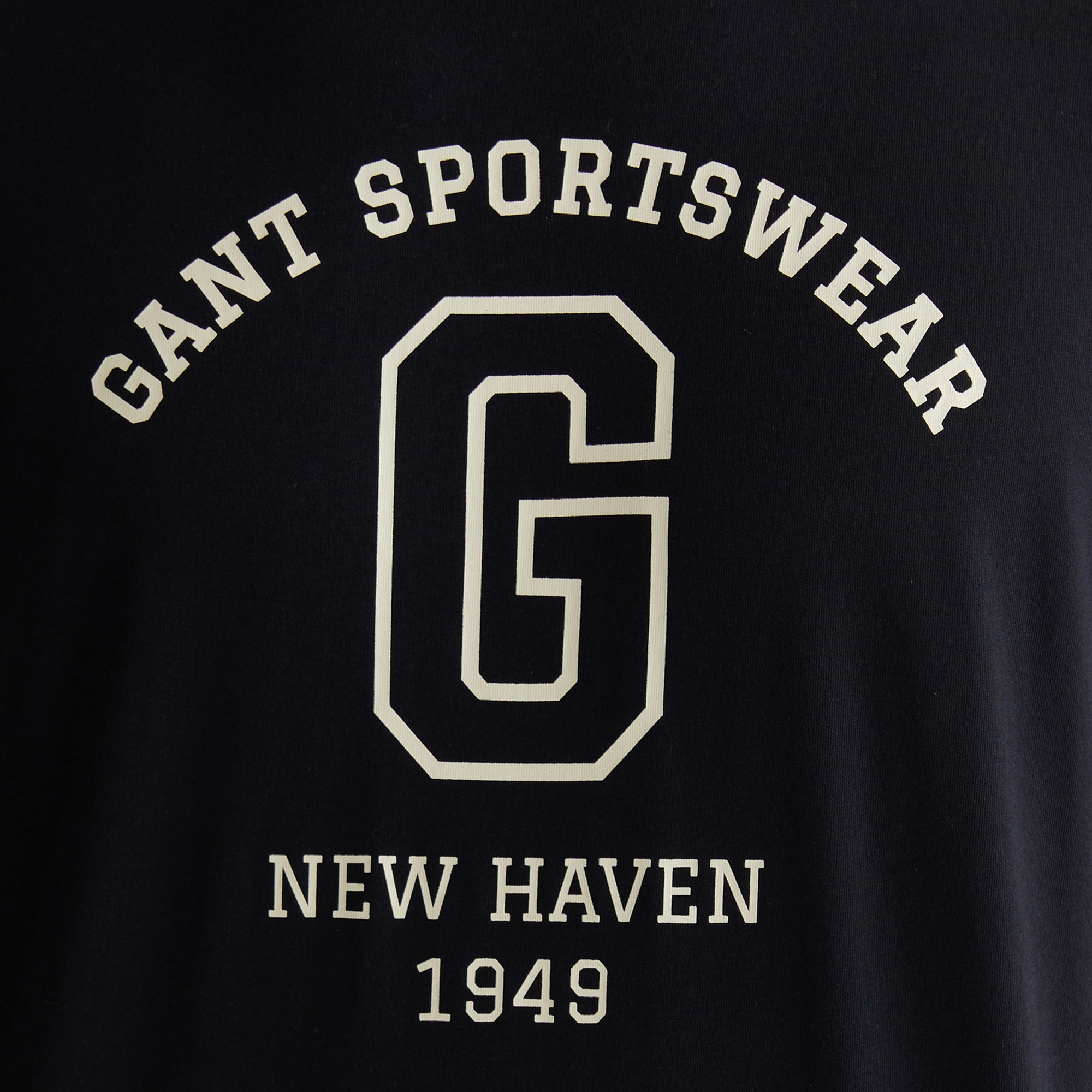 GANT Erkek Siyah Regular Fit Bisiklet Yaka Logolu T-Shirt