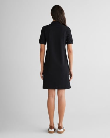  GANT Kadın Siyah Regular Fit Polo Yaka Elbise