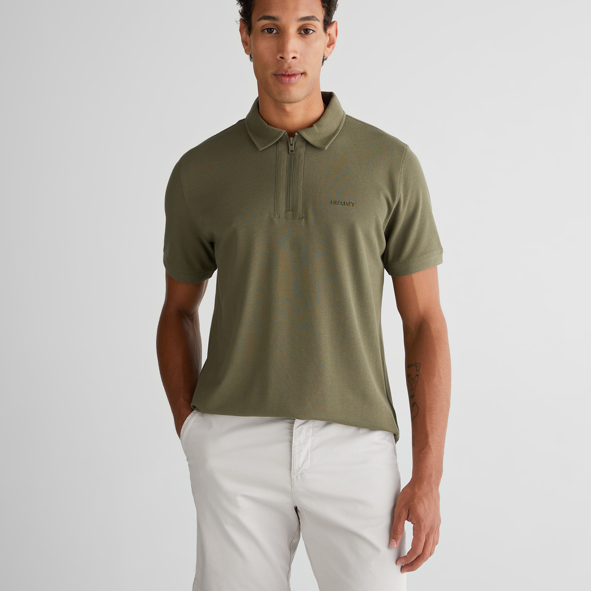 GANT Erkek Yeşil Regular Fit Logolu Polo