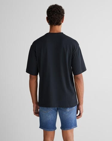  GANT Erkek Siyah Relaxed Fit Bisiklet Yaka Logolu T-Shirt