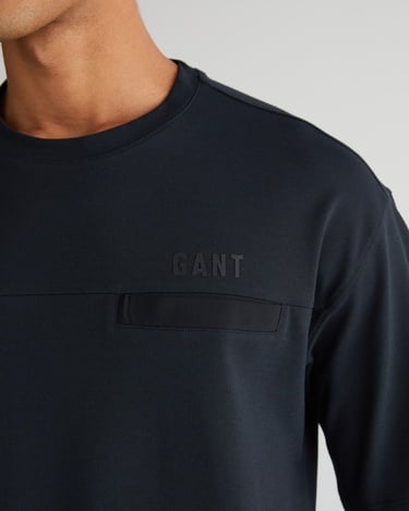 GANT Erkek Siyah Relaxed Fit Bisiklet Yaka Logolu T-Shirt