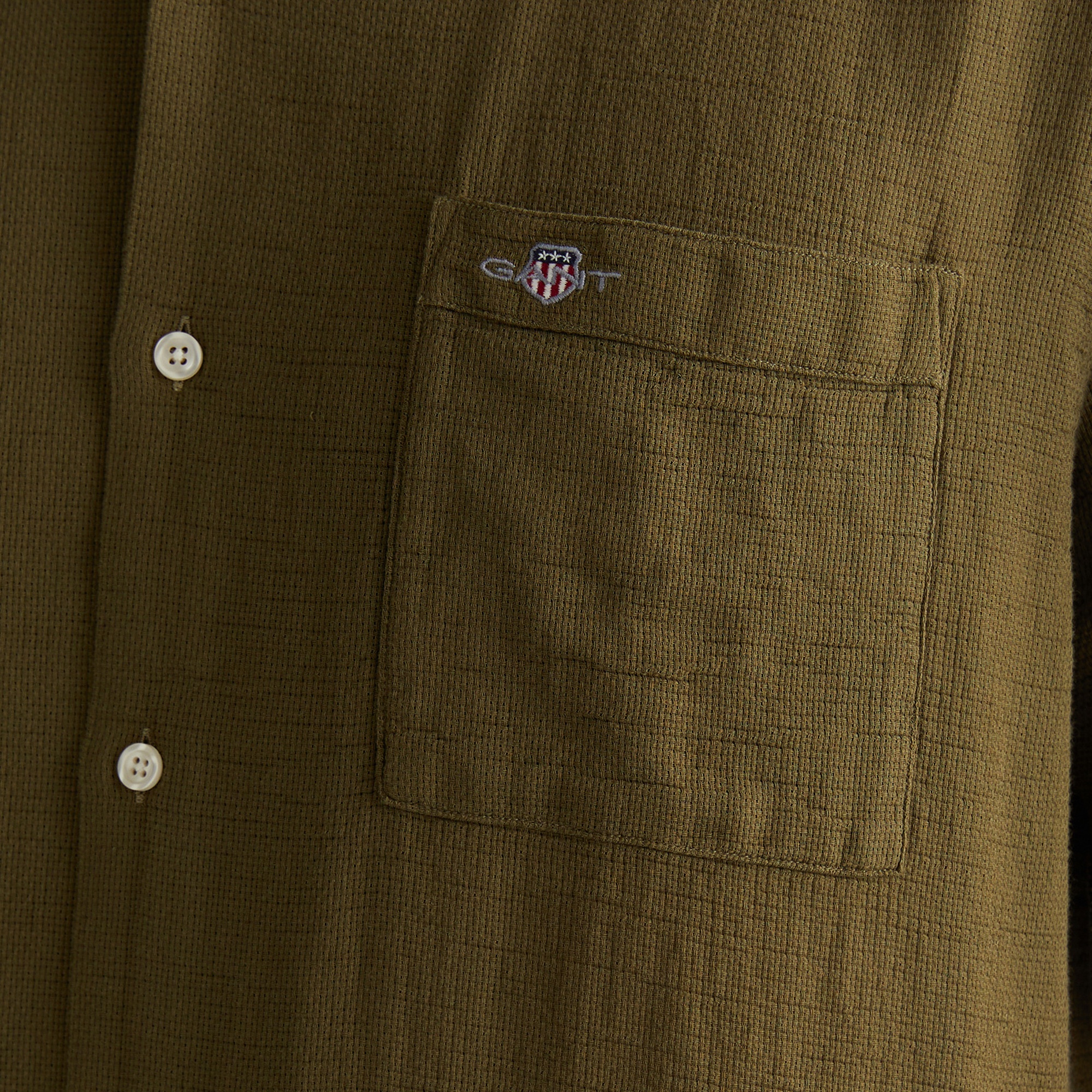 GANT Erkek Yeşil Regular Fit Klasik Yaka Gömlek