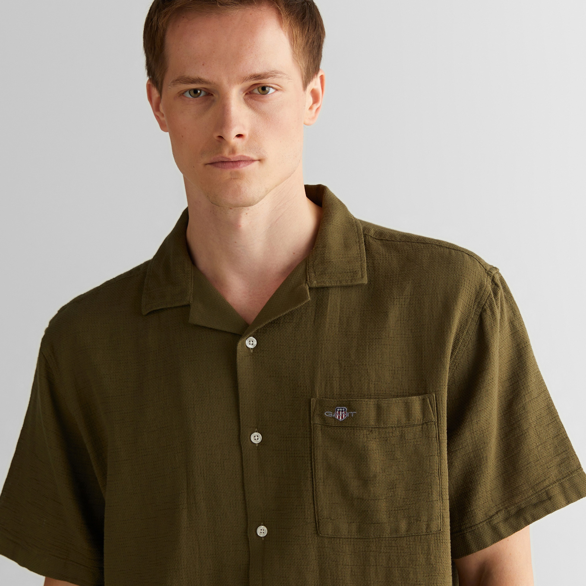 GANT Erkek Yeşil Regular Fit Klasik Yaka Gömlek